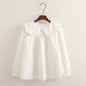 Sweet Cute Princess Style Doll Collar Ruffled Long Sleeve Shirt