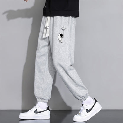 Mens Cropped Casual Loose Long Pants