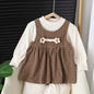 Baby Girl Round-neck Long-sleeved Dress Suit