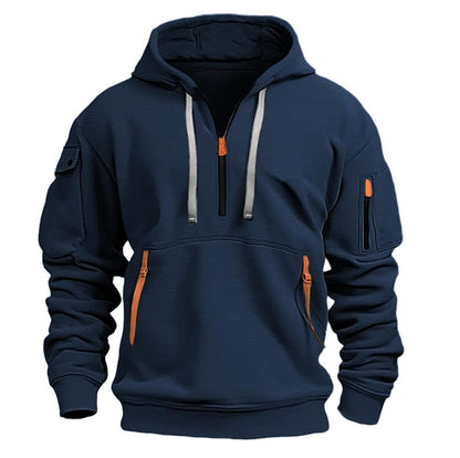 Mens Cotton Dropped Shoulder Hooded Sweatshirt