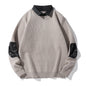 Mens Shirt collar Long Sleeve  Sweater