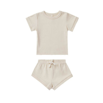 Children's Shorts Sunken Stripe Two-piece Set