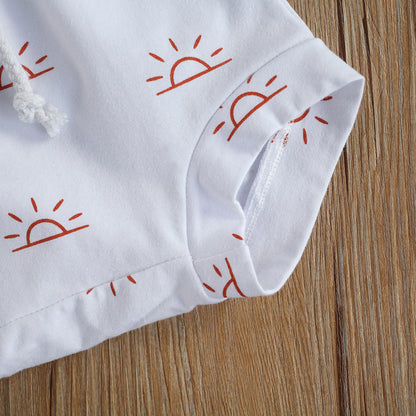 Kids Sun Print Short-sleeved T-shirt & Shorts