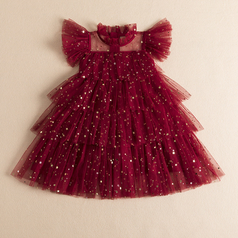 Girls' Fairy Sequined Mesh Dress