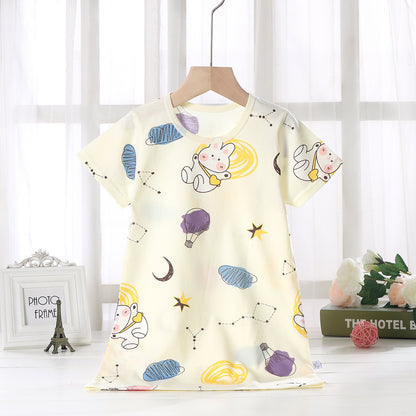 Girls' Nightdress Pure Cotton Summer Thin Homewear