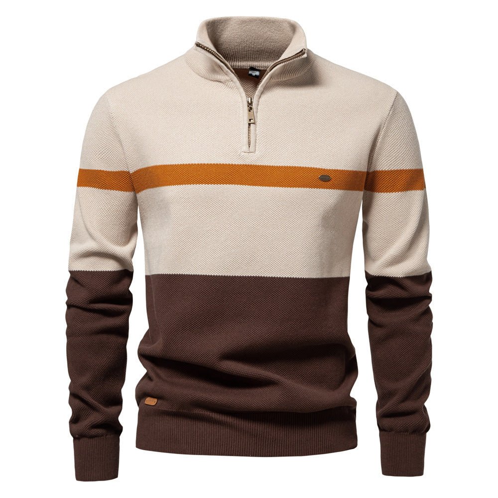 New Color Matching Sweater Men's Clothing