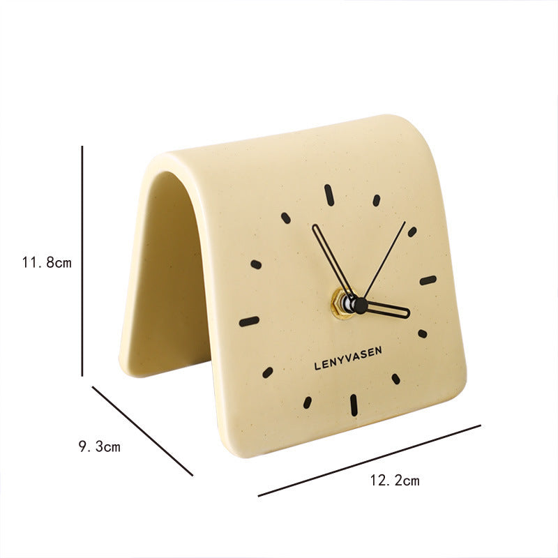 Creative Table Ceramic Clock Simple Clock Home Ornaments