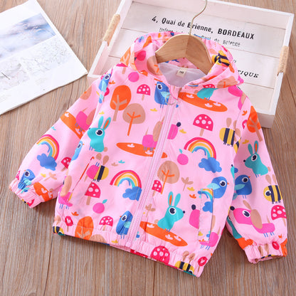 Girls' Printed Cartoon Jacket