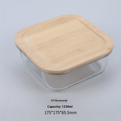 Bamboo Wood Lid Glass Lunch Box