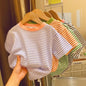 Contrast Color Striped Little Women's Baby Top