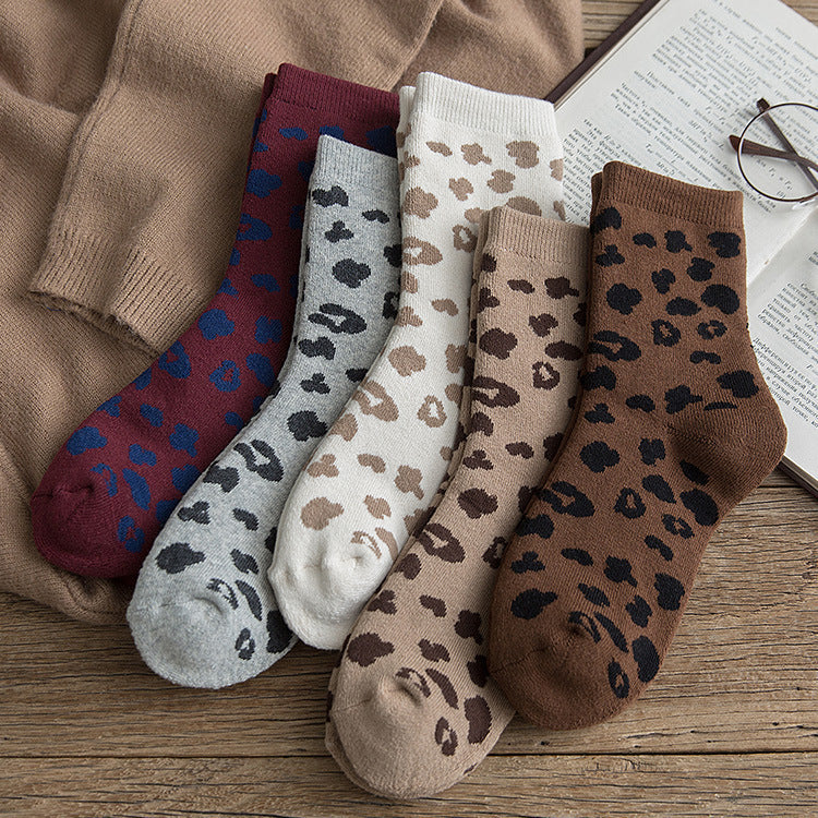 Women's Spotted Leopard Tube Socks