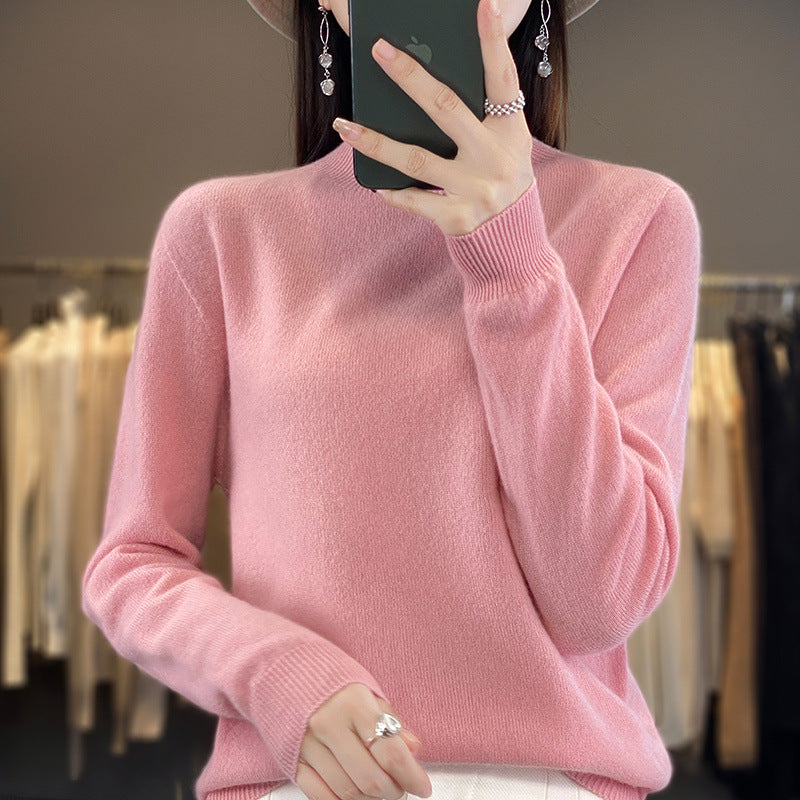 Turtleneck Pullover Women's Solid Color Loose Bottoming Sweater