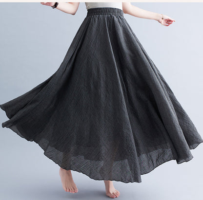 Lady Literature Plus Size Cotton And Linen Skirt