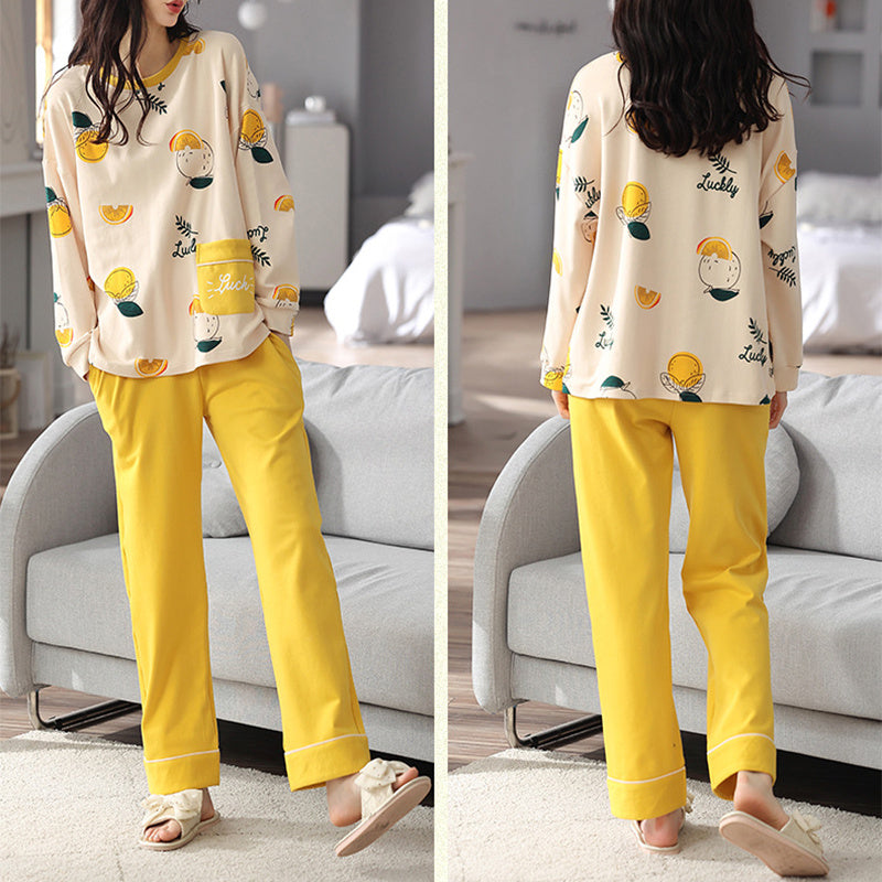 Womens Pajamas Long Sleeves And Trousers