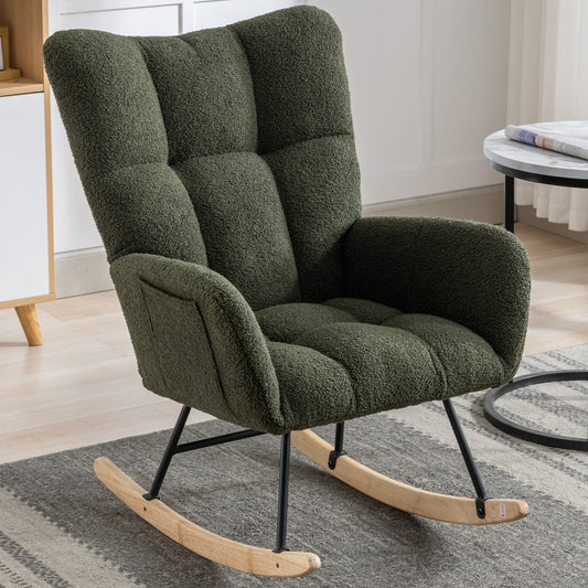 Comfy Wingback Golider Rocking Chair