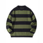 Mens Striped Round Neck Pullover Sweater