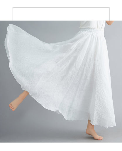 Lady Literature Plus Size Cotton And Linen Skirt