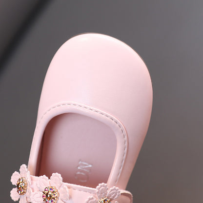 Girls Cute Fashion Flower Soft Bottom Shoes