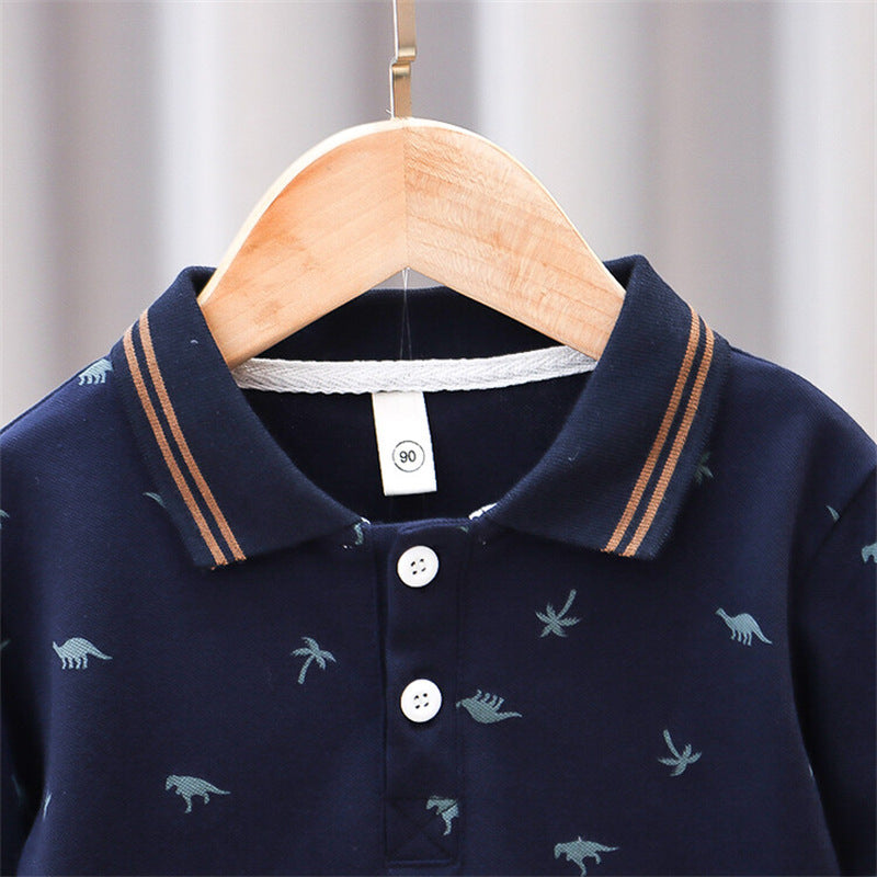 Children Short Sleeve Polo Collar T-shirt