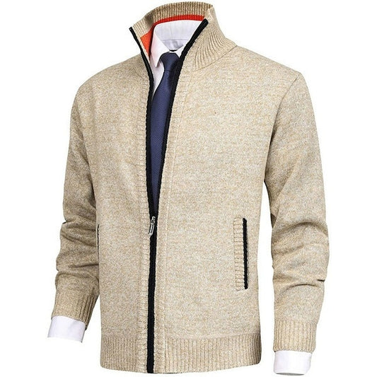 Men's Knitted Regular Fit Full Zip Cardigan Sweater