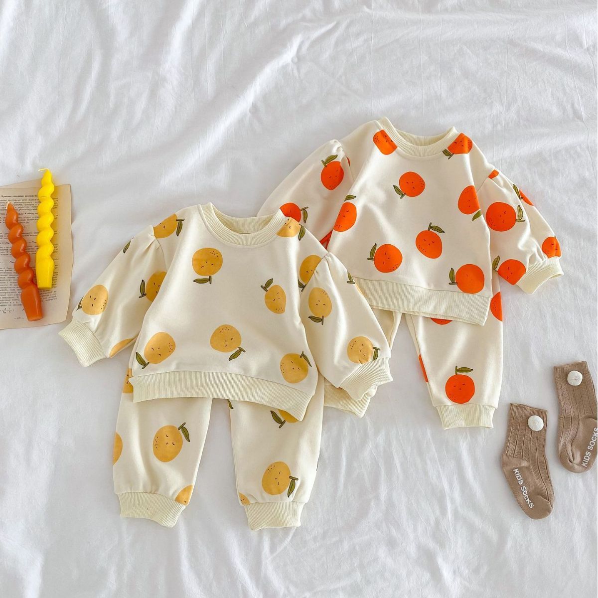 Orange Fruit Sweater Suit