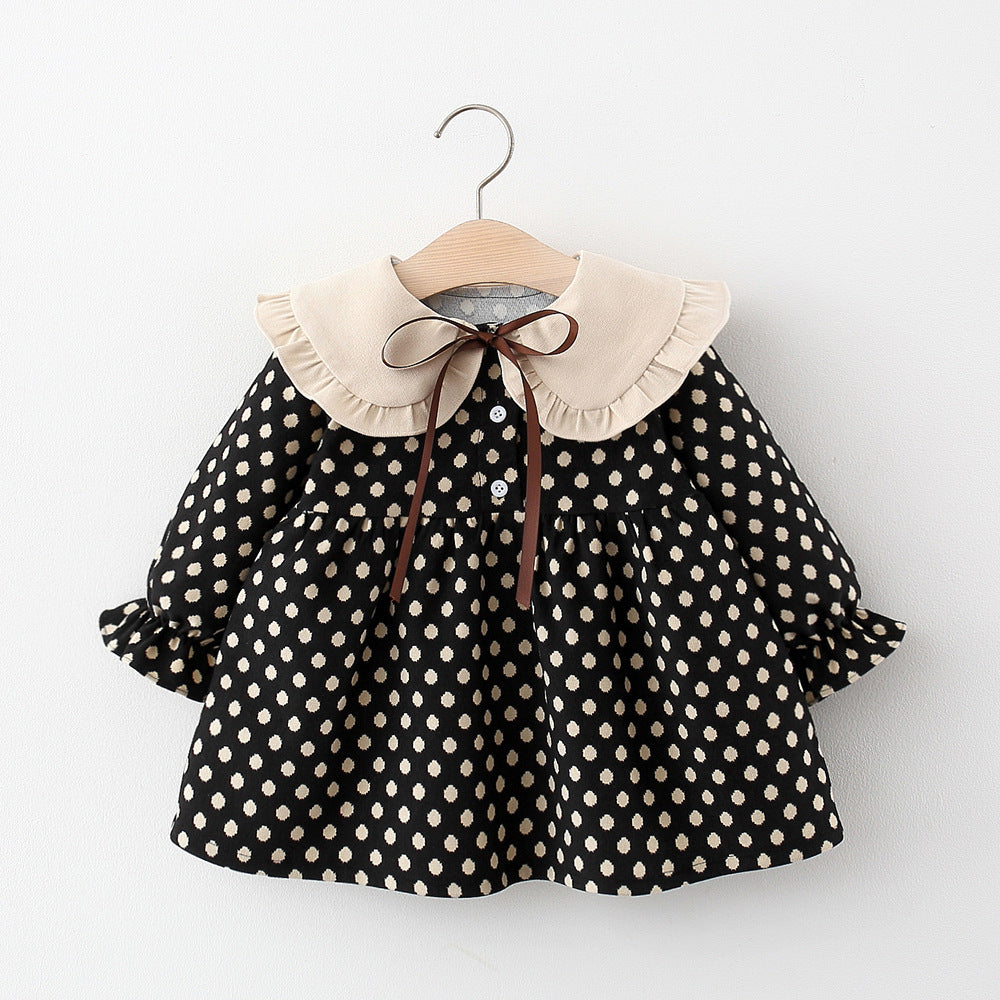 Baby Girl Doll Collar Dress Polka Dot Skirt