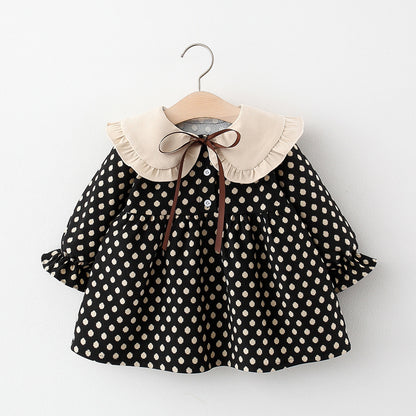 Baby Girl Doll Collar Dress Polka Dot Skirt