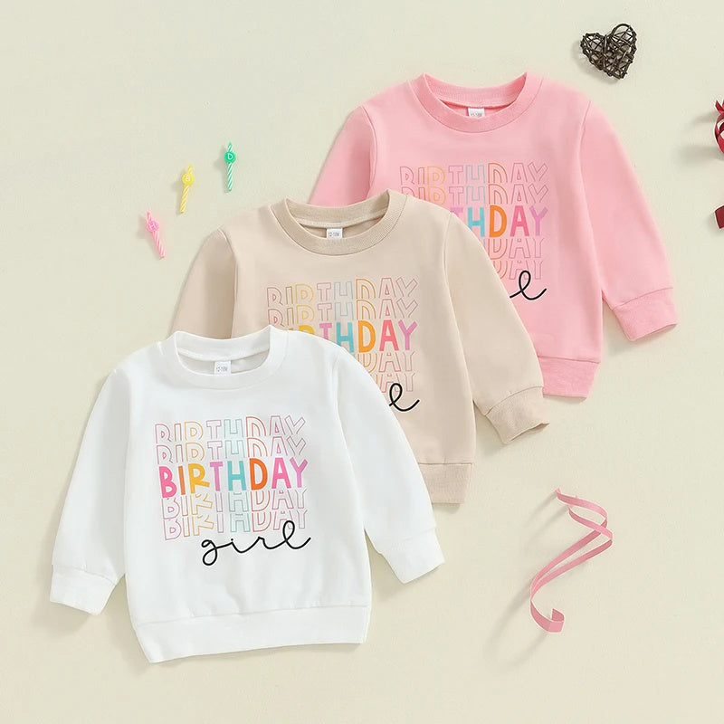 Girl's Casual Versatile Birthday Letter Hoodie