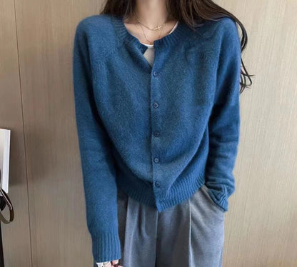 Women's Cardigan Loose Cropped Sweater