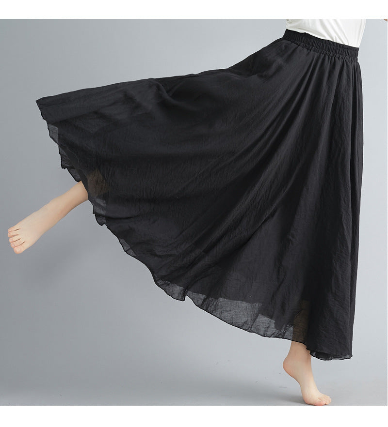 Lady Literature Plus Size Cotton And Linen Skirt