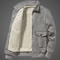 Men's Autumn And Winter Fleece-lined Padded Lapel Warm Top Casual