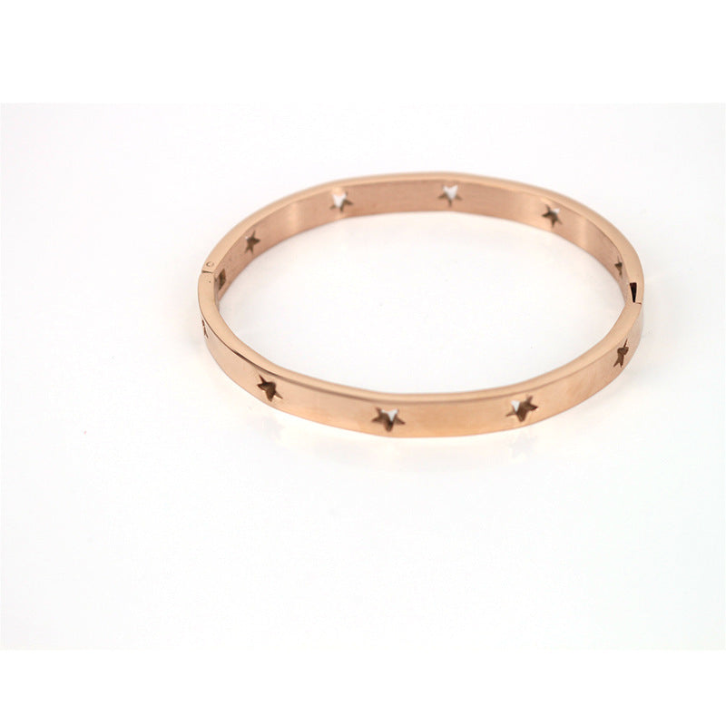 Simple Stainless Steel Hollow XINGX Bracelet