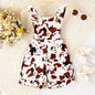 Girls Print Pocket Suspender dress