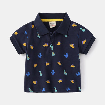 Children's Lapel Shirt With Short Sleeves