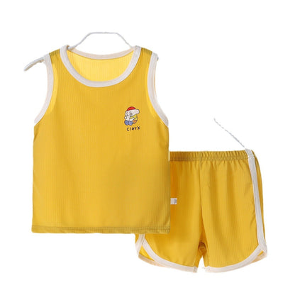 Children's Quick Drying Clothes Vest Suit Summer Ice Silk