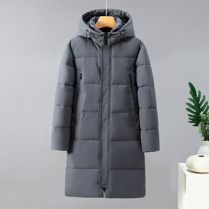 Mens Outdoor Windproof Warm Overknee Thickened coat