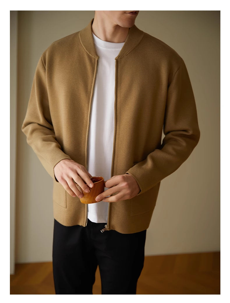 Mens High Sense Sweater Cardigan Coat