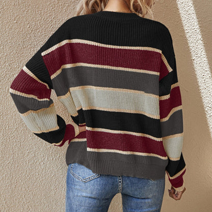 European And American Autumn And Winter Round Neck Sweater Women's Lazy And Loose Classic