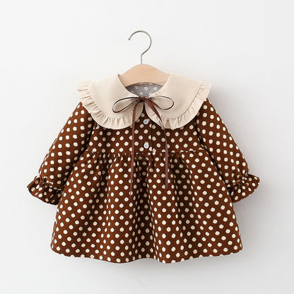 Baby Girl Doll Collar Dress Polka Dot Skirt