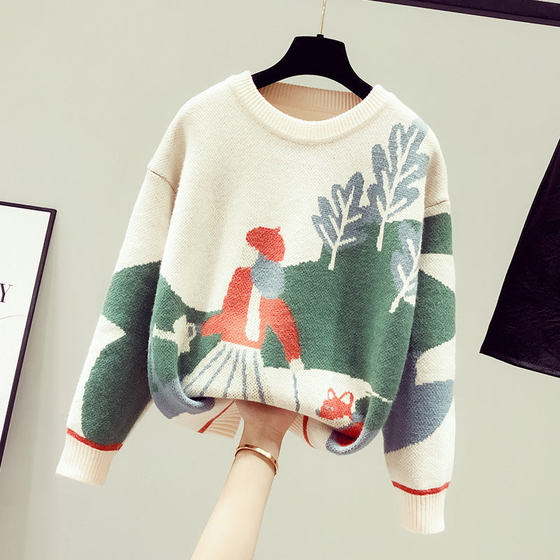 Retro Hong Kong Style Mock Neck Sweater Women