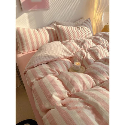 Class A Bare Sleeping Simple Striped Cotton Bed Sheet