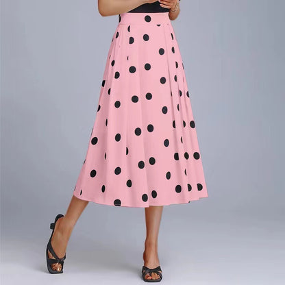 Draping Polka Dot Skirt Women's Summer Style