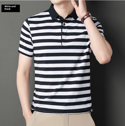 Men's Polo Collar Stripes Tshirt