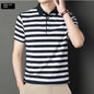 Men's Polo Collar Stripes Tshirt