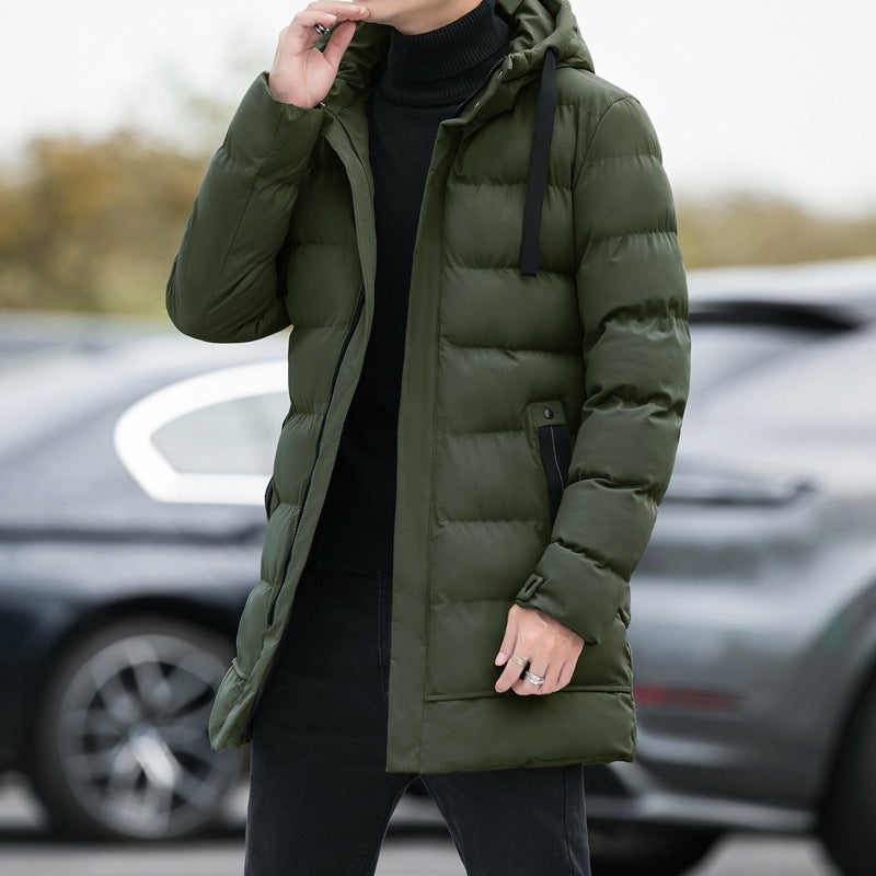 Long Hooded Jacket Warm Windproof Coat