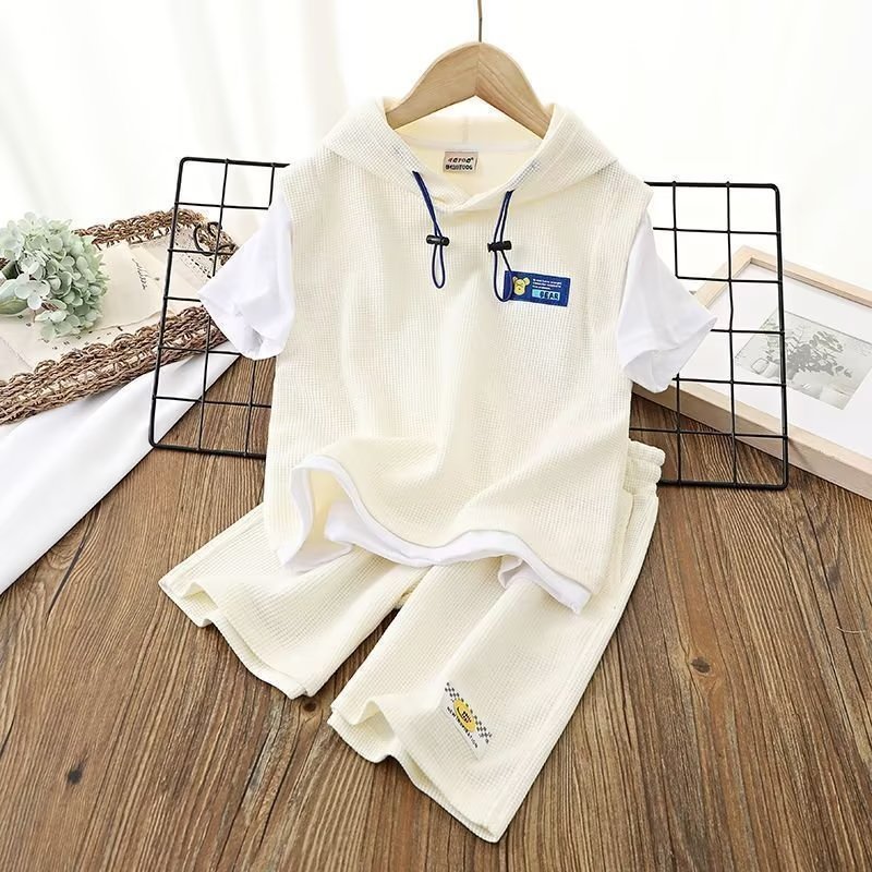 Boy Hooded Casual Short-sleeved T-shirt Thin Shorts