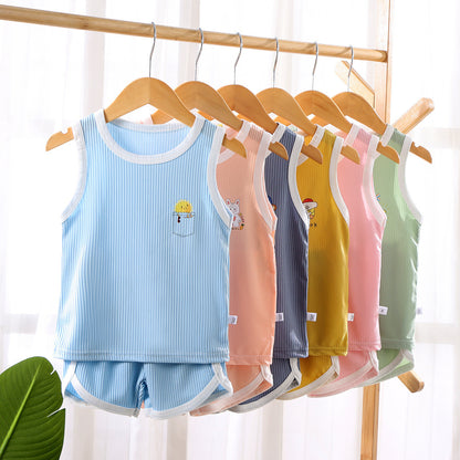 Children's Quick Drying Clothes Vest Suit Summer Ice Silk