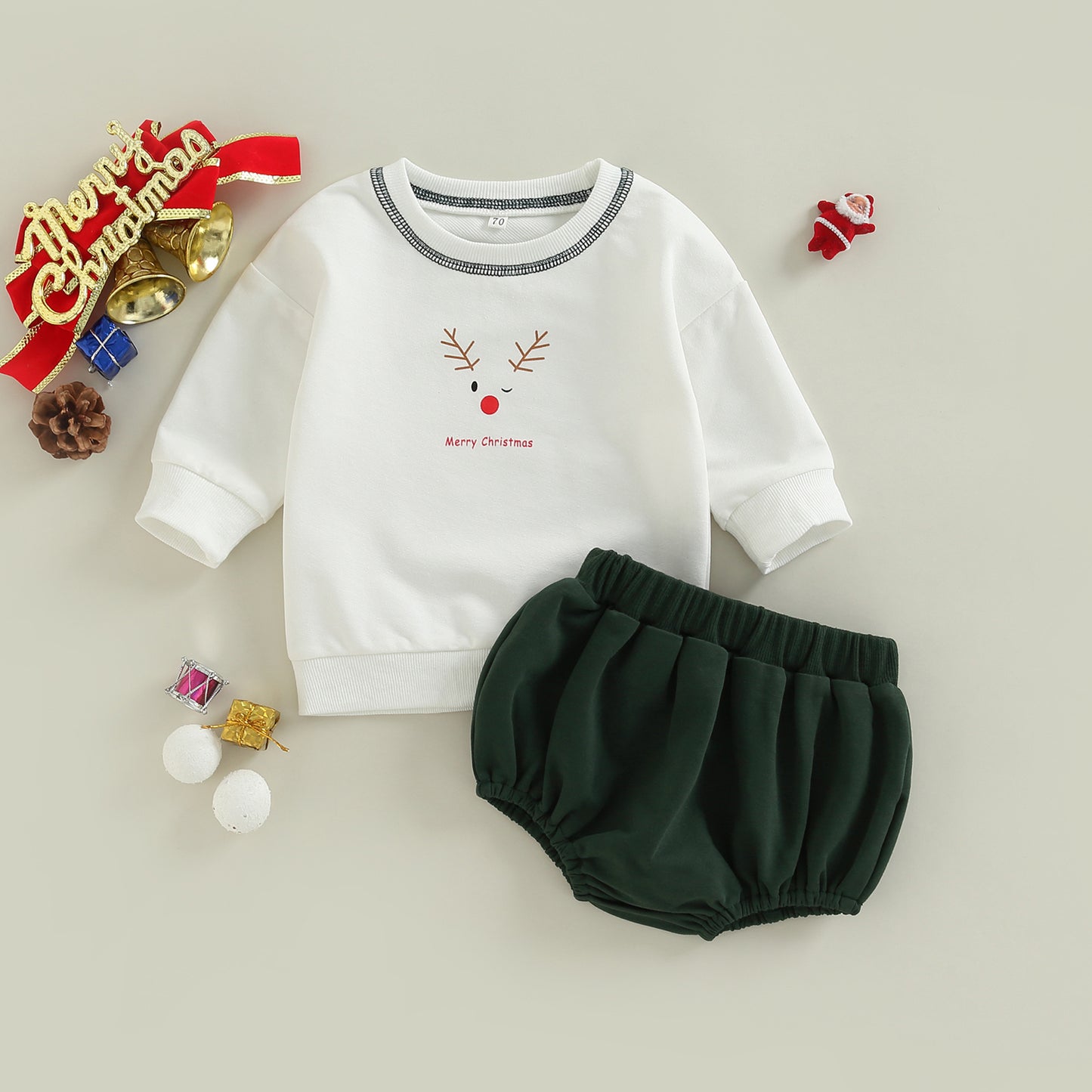 Christmas Dress Baby Two Piece Set