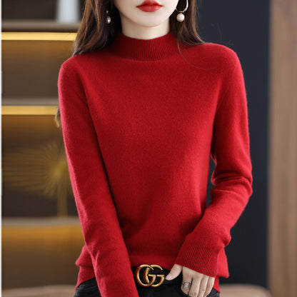 Turtleneck Pullover Women's Solid Color Loose Bottoming Sweater