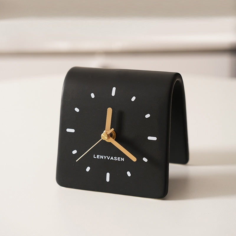 Creative Table Ceramic Clock Simple Clock Home Ornaments